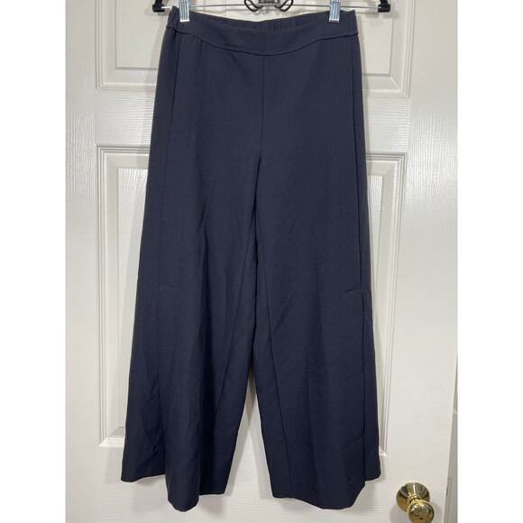 Nic+Zoe Wide Leg Front Slit Crop Black Pant Women's size 0 - Picture 1 of 7